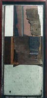 farbige Sperrhölzer  und Hartfaser, 72 x 33,5 cm